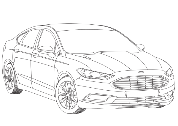 Ford Mondeo Mk V coloring page image