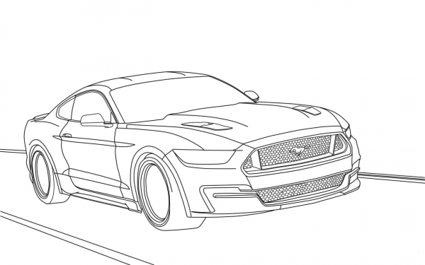 Ford Mustang 2015 coloring page image