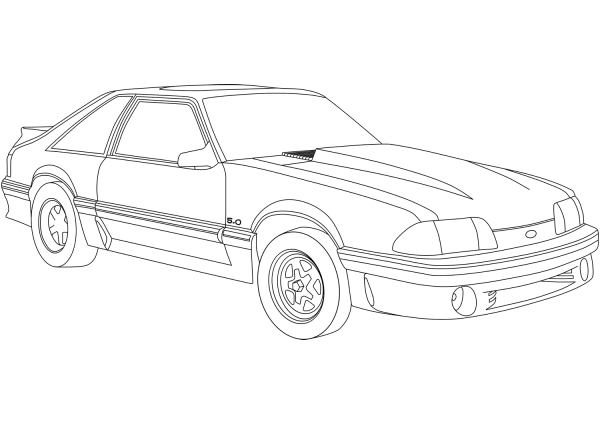 Ford Mustang coloring page image
