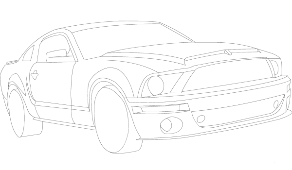 Ford Mustang coloring page image