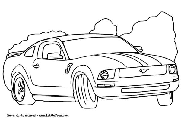 Ford Mustang coloring page image