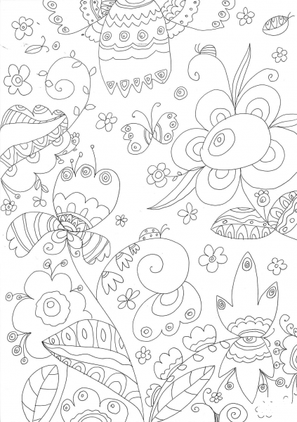 Forest Flowers coloring page image