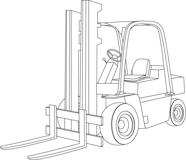 Forklift coloring page image