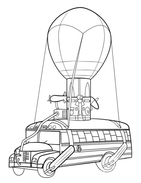 Fortnite Battle Bus coloring page image