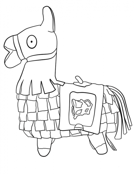 Fortnite Llama coloring page image