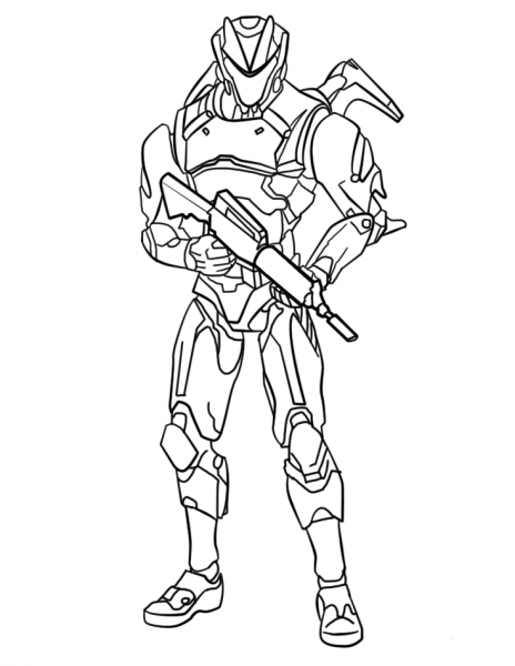 Fortnite Omega coloring page image