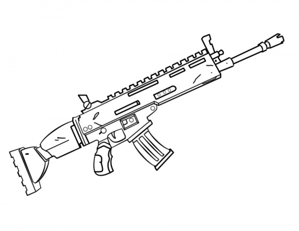 Fortnite Scar coloring page image