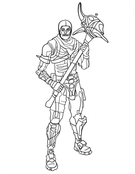 Fortnite Skull Trooper coloring page image