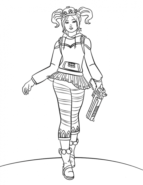 Fortnite Zoey coloring page image