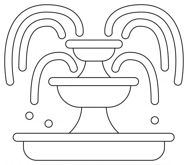 Fountain coloring page image