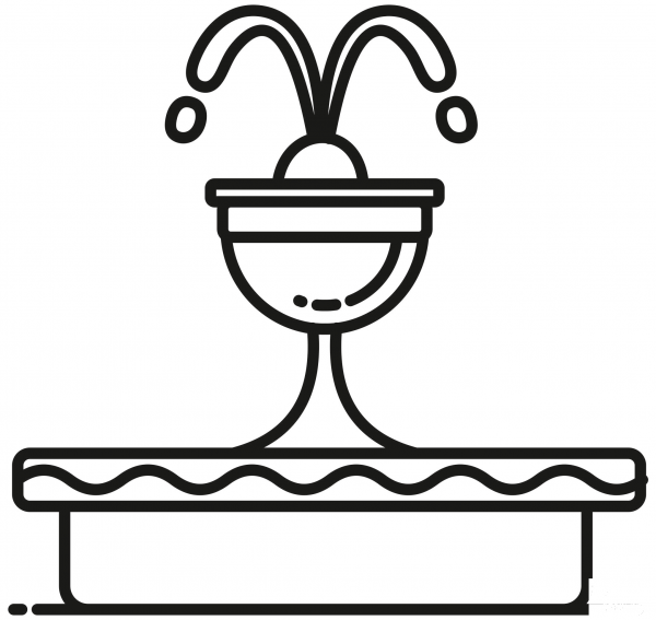 Fountain coloring page image