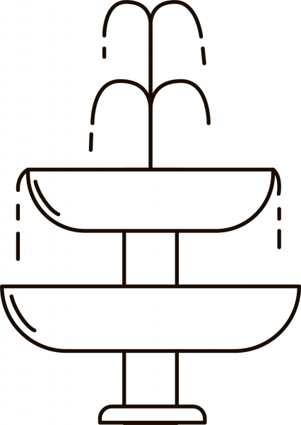 Fountain coloring page image