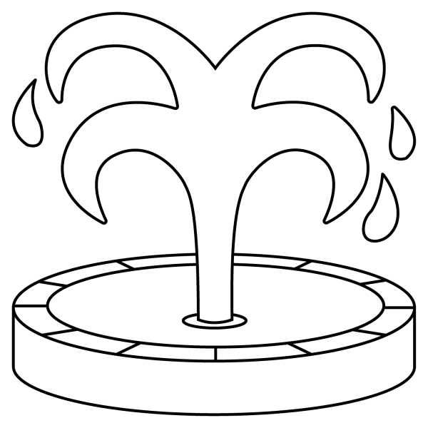 Fountain Emoji coloring page image