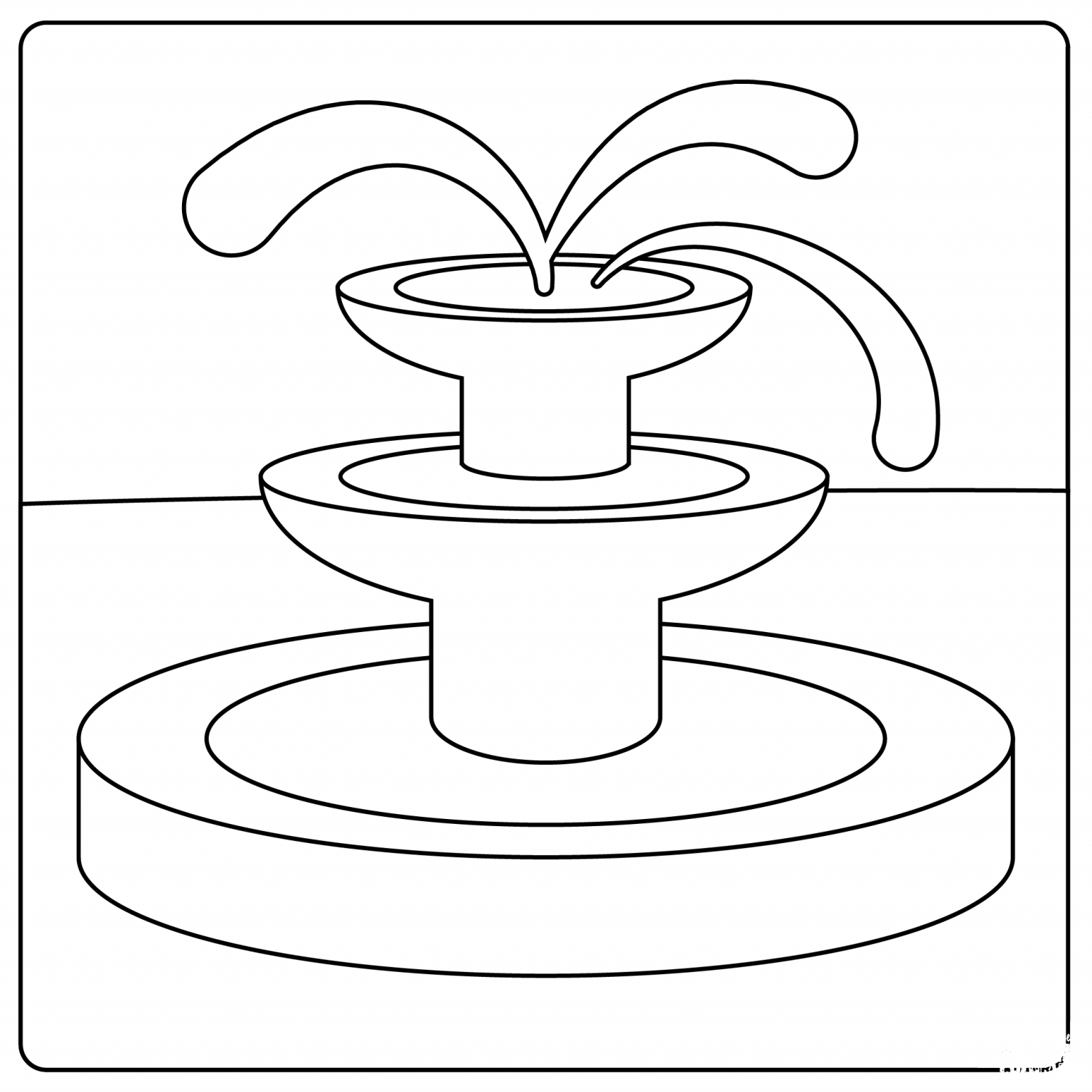 Fountain Emoji coloring page - ColouringPages