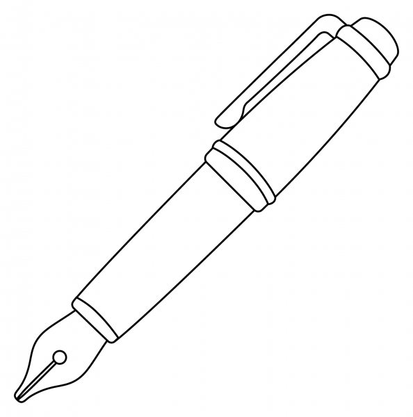 Fountain Pen Emoji coloring page image