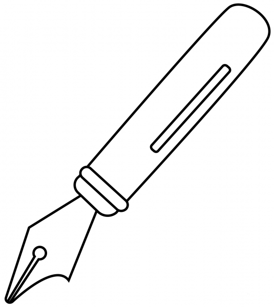 Fountain Pen Emoji coloring page image
