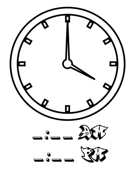 Four Hours coloring page image