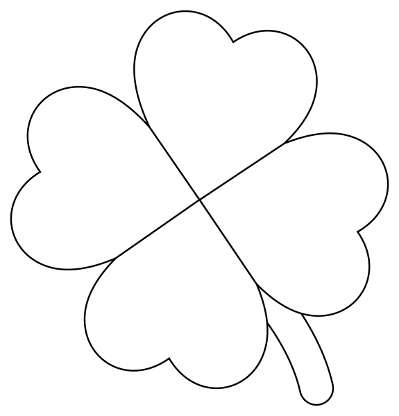 Four Leaf Clover coloring page image