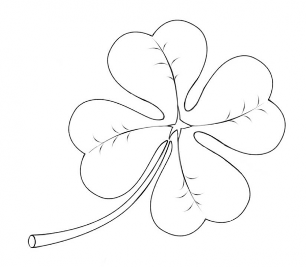 Four Leaf Clover coloring page image