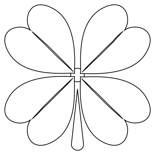 Four-Leaf Clover coloring page image