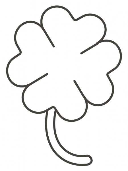 Four-Leaf Clover coloring page image
