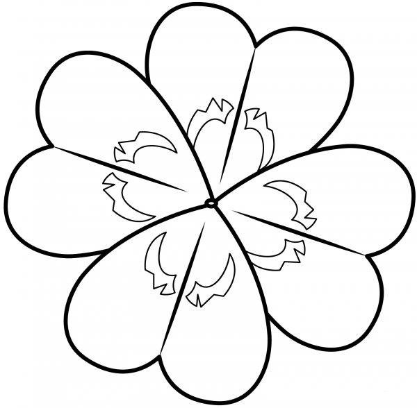 Four-Leaf Clover coloring page image