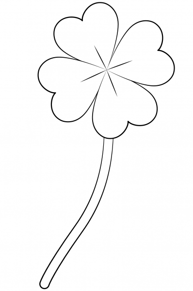 Four-Leaf Clover coloring page image