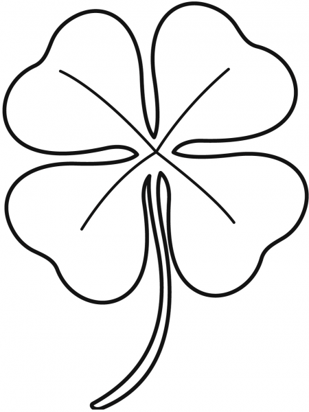 Four-Leaf Clover coloring page image