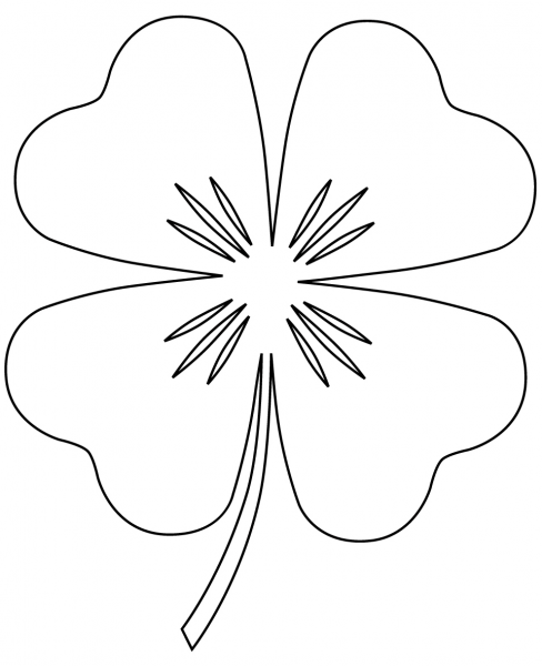 Four Leaf Clover coloring page image