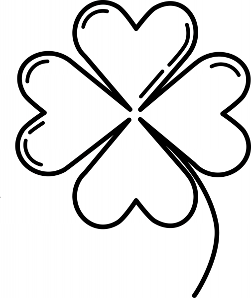 Four Leaf Clover coloring page image