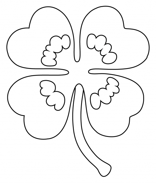 Four-Leaf Clover Emoji coloring page image