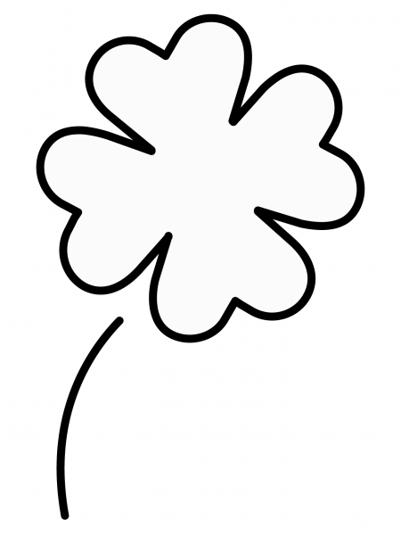 Four-Leaf Clover Emoji coloring page image