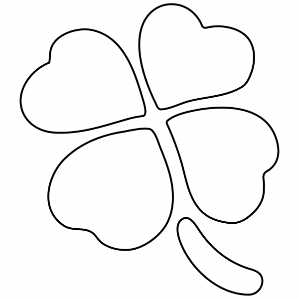Four Leaf Clover Emoji coloring page image