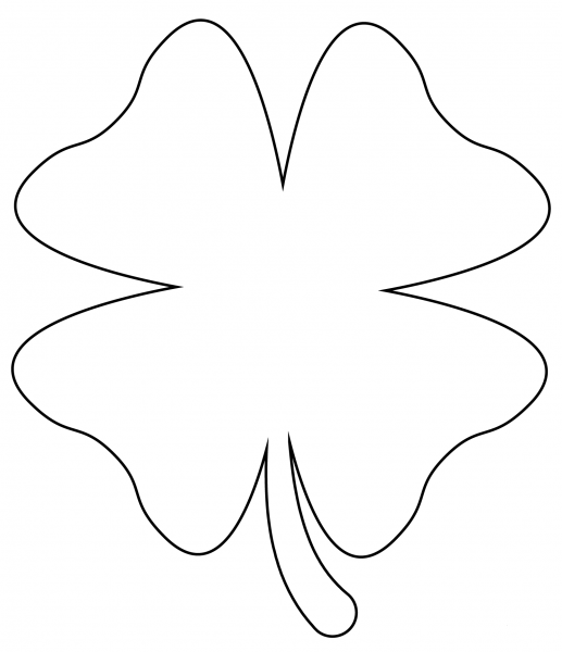 Four-Leaf Clover Emoji coloring page image