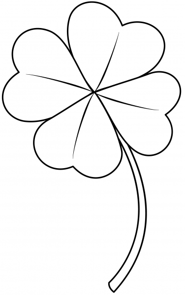 Four Leaves Clover coloring page image