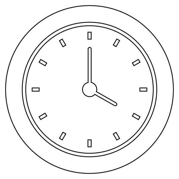 Four O’clock Emoji coloring page image