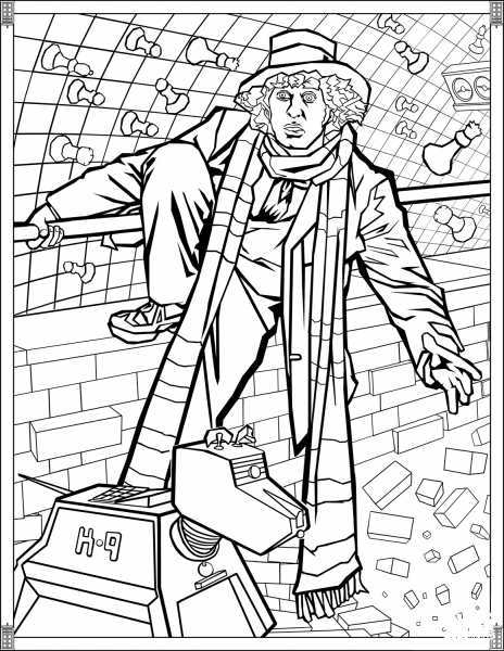 Fourth Doctor coloring page image