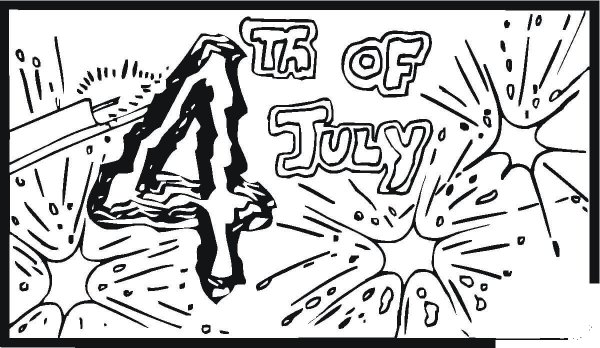 Fourth Of July Big Fireworks  coloring page image