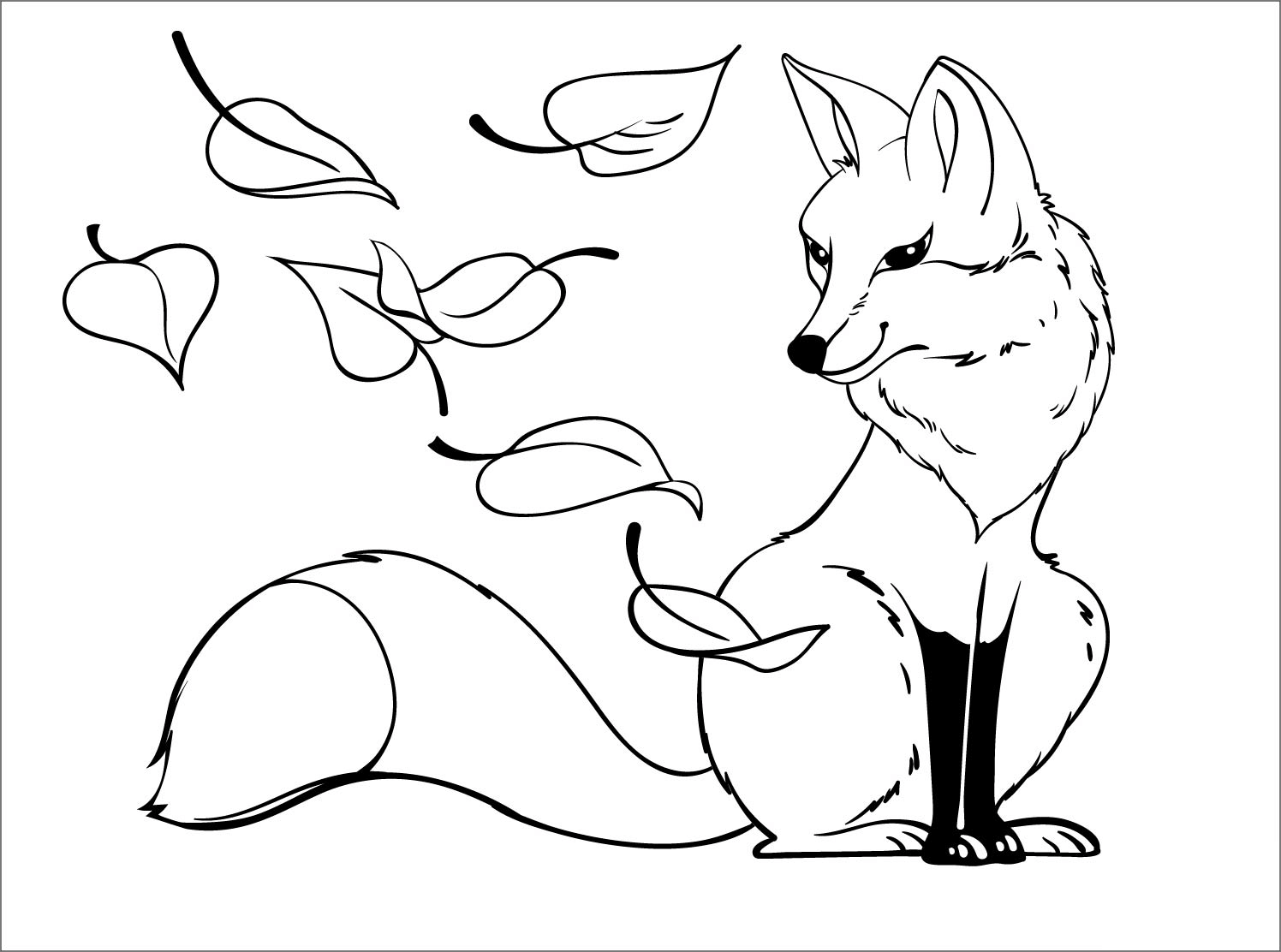 Fox coloring page - ColouringPages