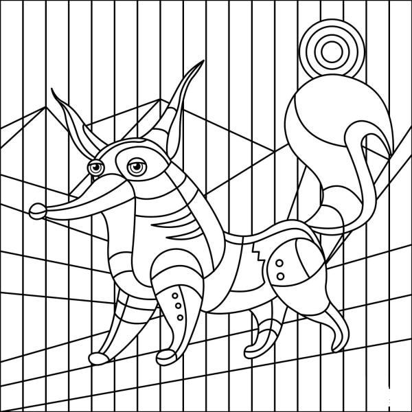 Fox coloring page image