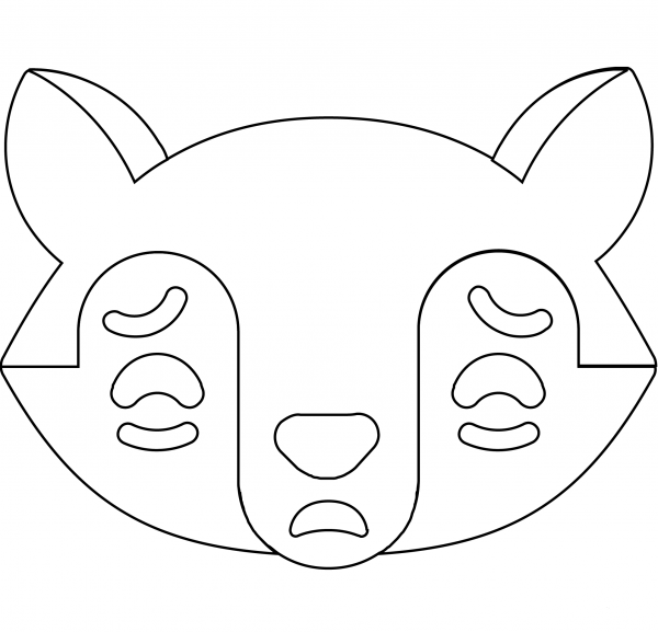 Fox Crying Face Emoji coloring page image