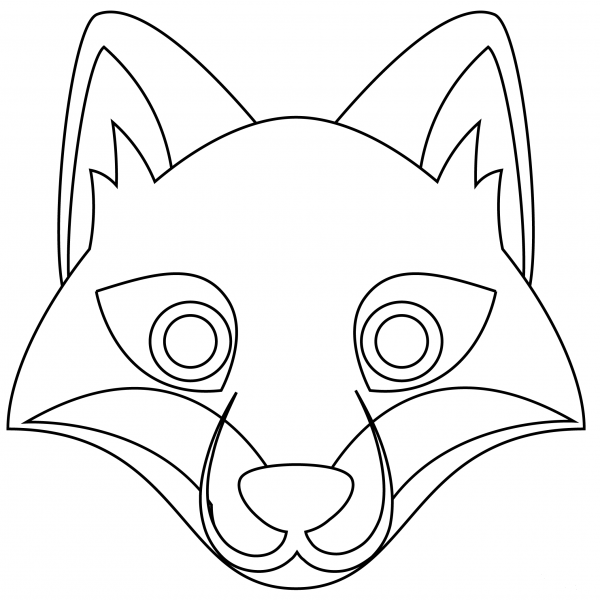 Fox Face coloring page image