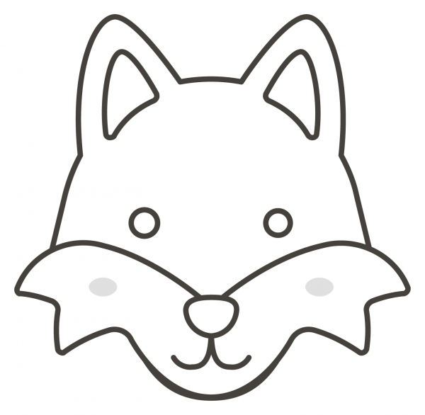 Fox Face coloring page image