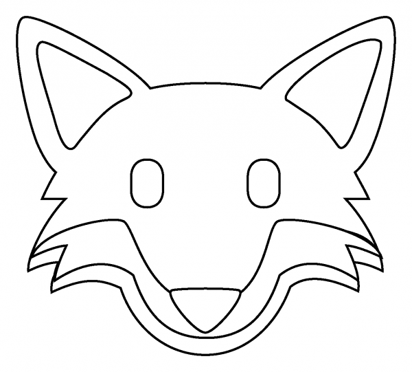 Fox Face Emoji coloring page image