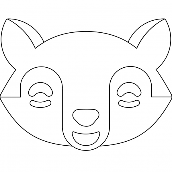 Fox Grin Face Emoji coloring page image