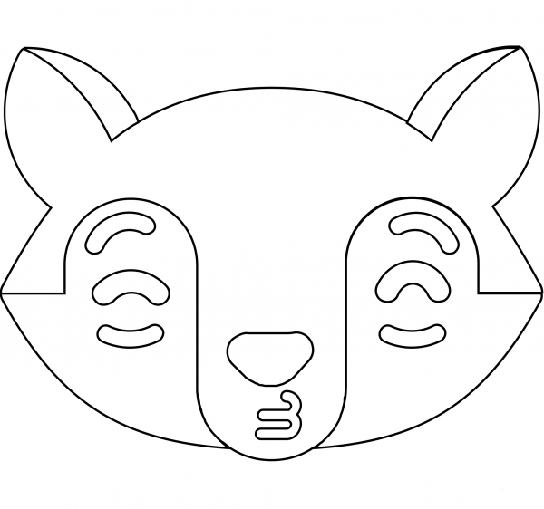 Fox Kissing Face Emoji coloring page image