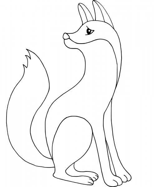 Fox Outline coloring page image