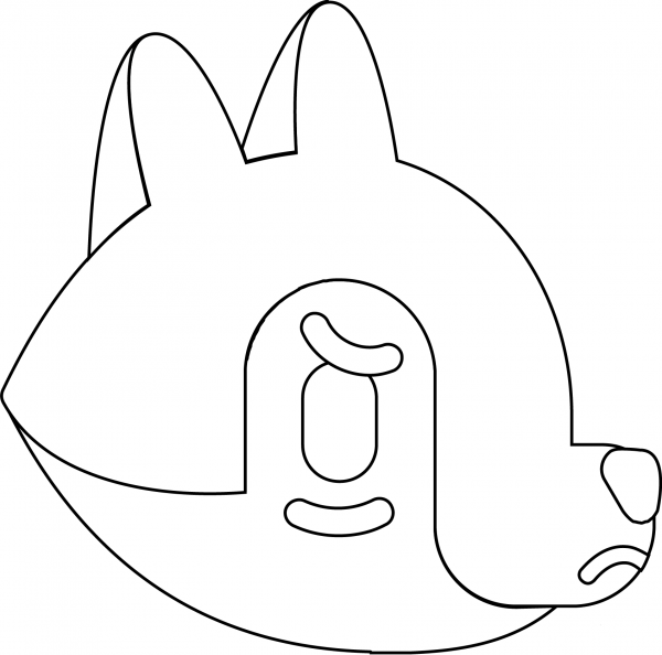 Fox Pouting Face Emoji coloring page image