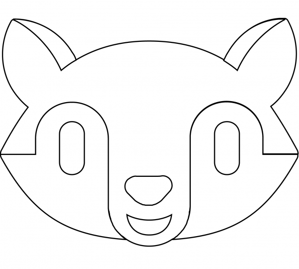 Fox Smiling Face Emoji coloring page image