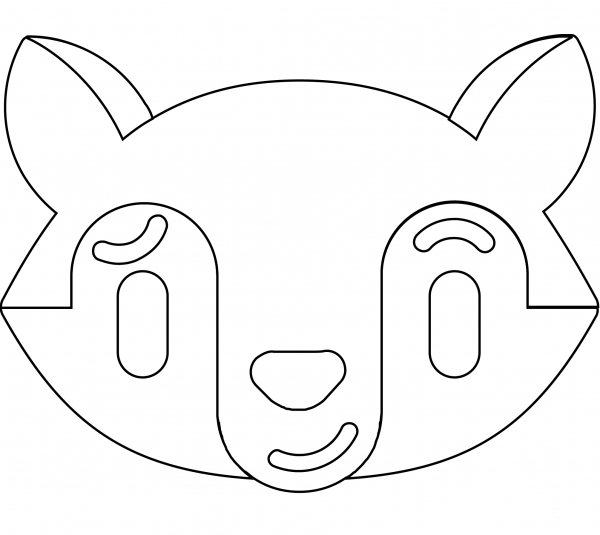 Fox Wry Smile Face Emoji coloring page image
